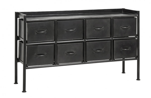 PORTLAND black iron drawer, 8 drawers