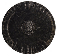 GRAND woven rug, dark grey/black - 140 cm