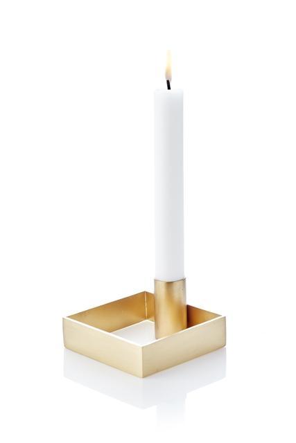 Edge Candle Holder - Brass - L 9 x W 9 x H 5 cm