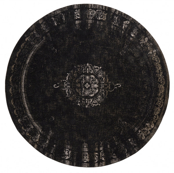GRAND woven rug, dark grey/black - 240 cm