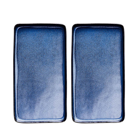 Raw Midnight Blue Rectangular Dish - Set of 2