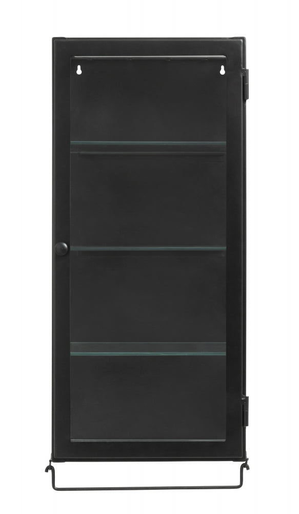 SIRI wall cabinet, 1 door, black metal