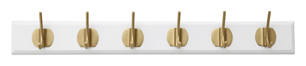 EDGY coat rack, 6 hooks, matt white