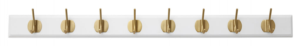 EDGY coat rack, 8 hooks, matt white