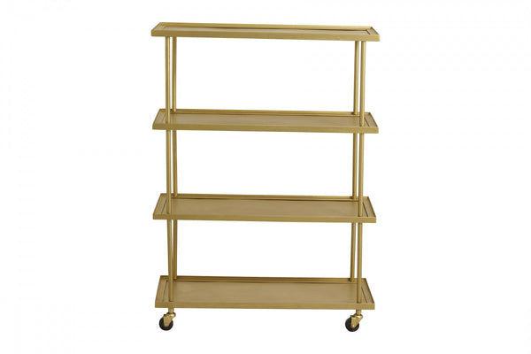 KAMO trolley w/4 shelves, golden 