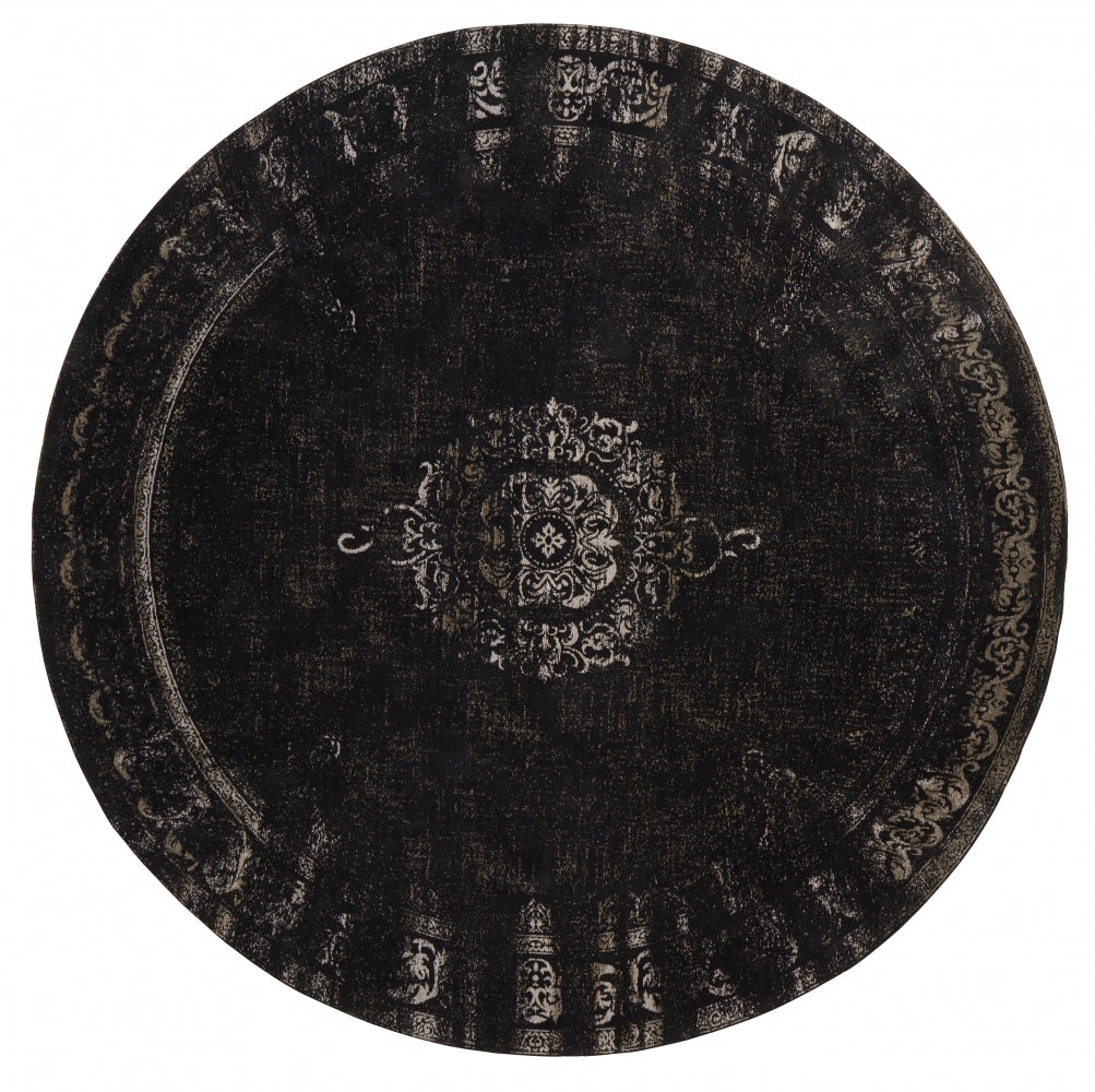 GRAND woven rug, dark grey/black - 140 cm