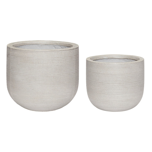 Ficonstone Pot, Set of 2, light grey - Design Your Home