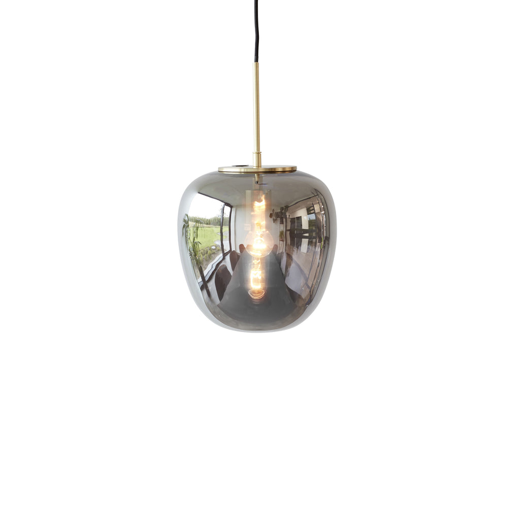 Lamp, ø30, glass, mirror/brass - Design Your Home