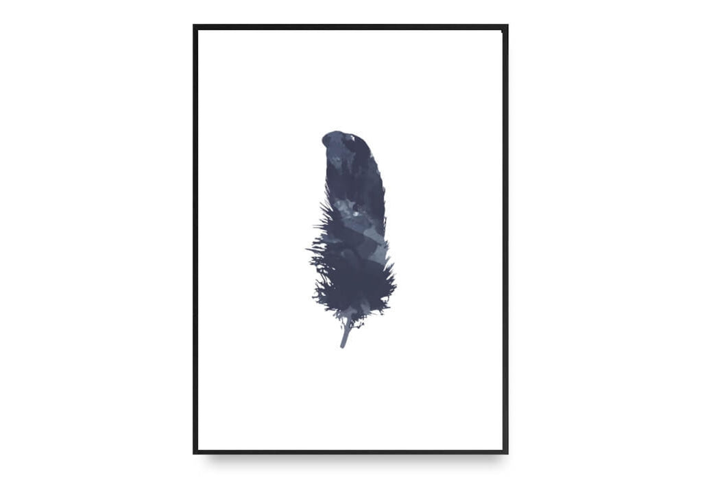 Blue Feather - Watercolor Poster