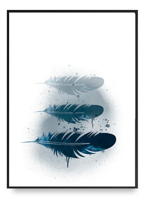 Blue Feather Poster