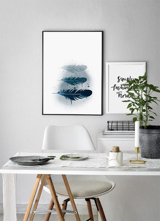 Blue Feather Poster