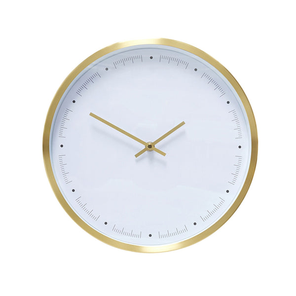 Clock, brasswhite - ø30x5cm