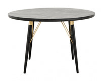 Dining table, round, black wood