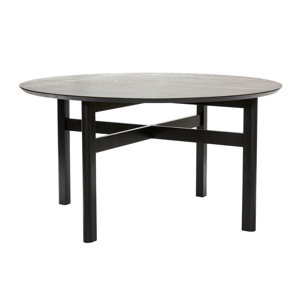 Dining table, round, wood, black