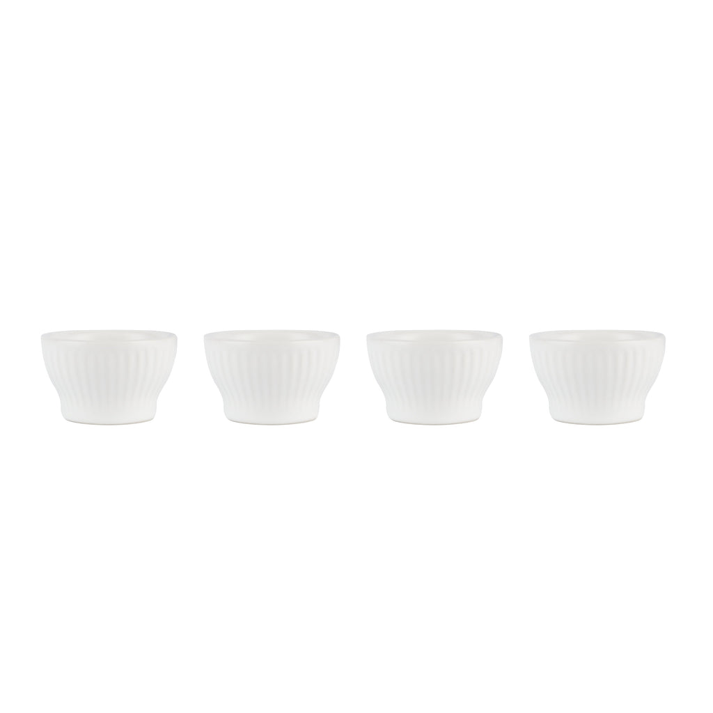 Groovy Egg Cups 4 pcs - White Stoneware
