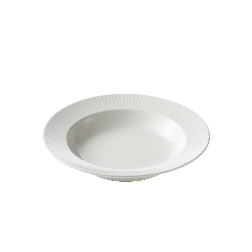 Groovy Soup Plate - White Stoneware