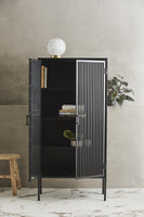 LIAO black cabinet, 2 doors, iron
