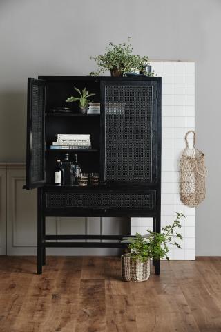 MERGE cabinet, teak, black