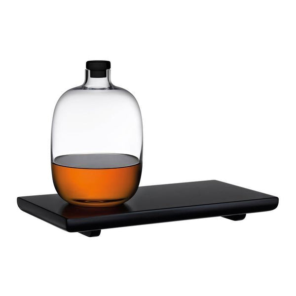 Malt Whiskey Bottle with Wooden Tray