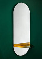 Mirror Oval w- Golden Shelf