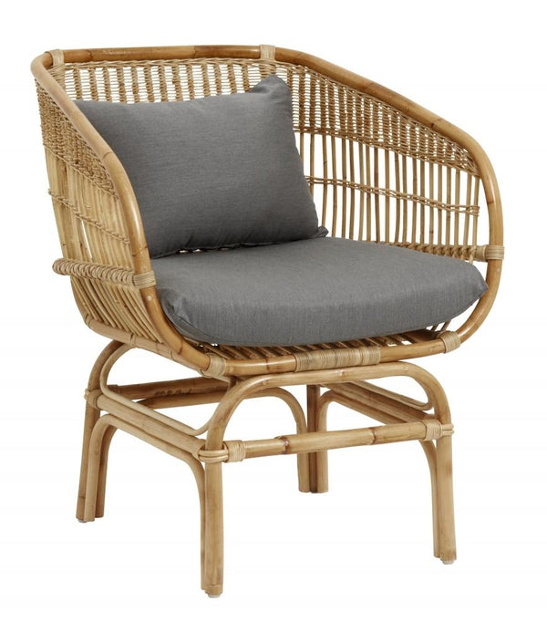 Rattan Armchair W-Grey Seatpads