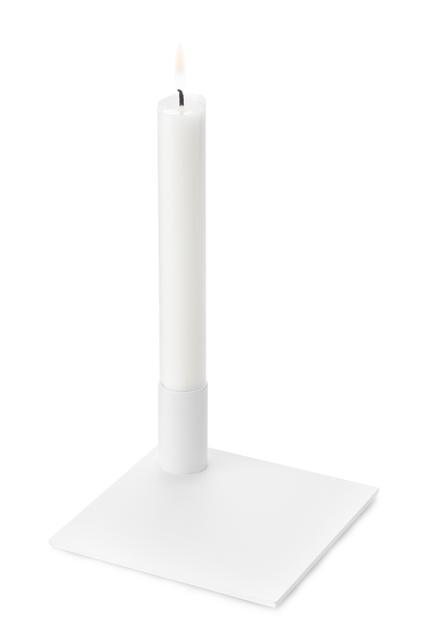 Square Candle Holder - White - L 12 x B 12 x H 5 cm