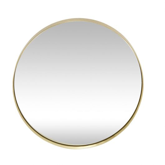Wall mirror w/brass frame, round
