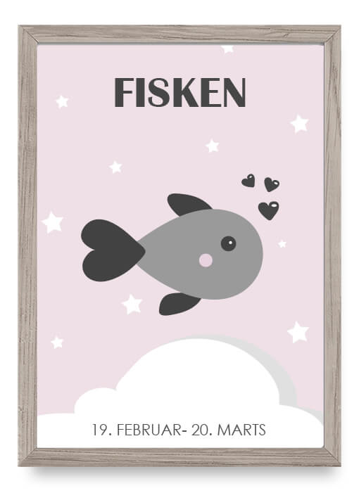 Zodiac for Girl - Fisk Poster 