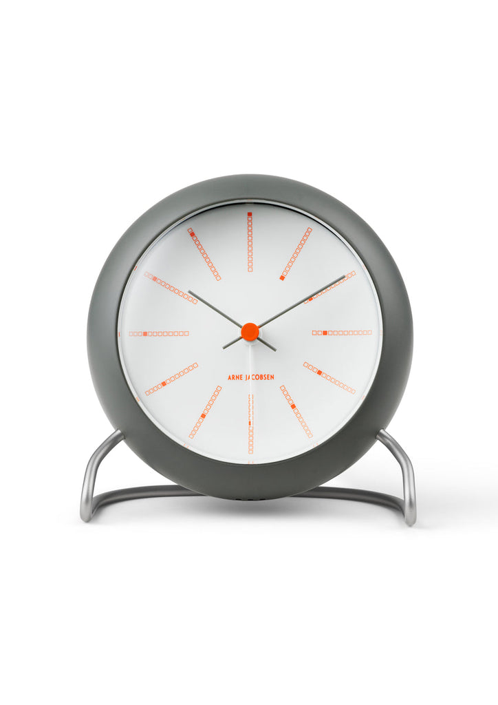 Bankers table clock Ø11 cm dark gray