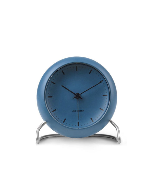 City Hall table clock Ø11 cm stone blue
