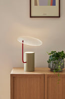 Disc Table Lamp Khaki/Red/Textured