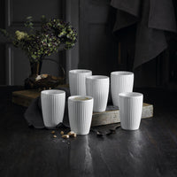 Plissé Thermo Cups 25 cl, White - Giftbox of 6 - Design Your Home