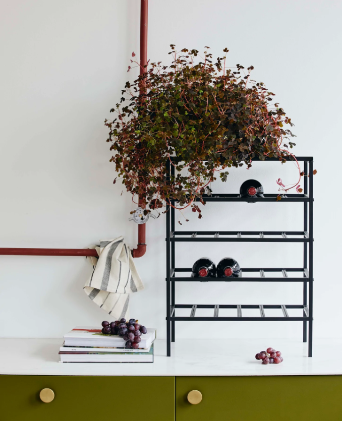 LORENZO wine rack, L, black