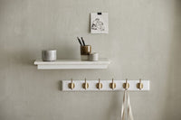 EDGY coat rack, 6 hooks, matt white