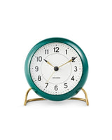 Station table clock Ø11 cm greenwhite