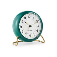 Station table clock Ø11 cm greenwhite